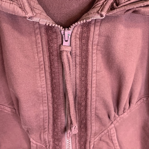 Prairie Underground Mauve Mid-Victorian Hoodie Terry Front-Zip Jacket Sz S - Picture 5 of 10